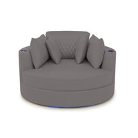 Swivel Cuddle Seat Italian Leather Media Room Furniture