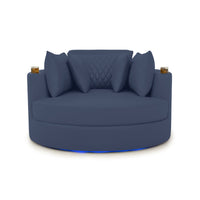 Swivel Cuddle Seat Italian Leather Media Room Furniture