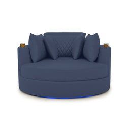 Swivel Cuddle Seat Italian Leather Media Room Furniture