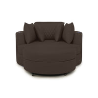 Swivel Cuddle Seat Italian Leather Media Room Furniture