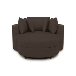 Swivel Cuddle Seat Italian Leather Media Room Furniture