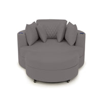Swivel Cuddle Seat Italian Leather Media Room Furniture