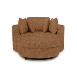 Swivel Cuddle Seat Italian Leather Media Room Furniture