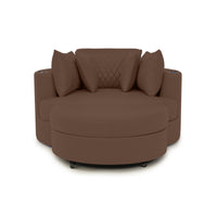 Swivel Cuddle Seat Italian Leather Media Room Furniture