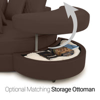 Swivel Cuddle Seat Italian Leather Media Room Furniture