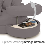 Swivel Cuddle Seat Italian Leather Media Room Furniture