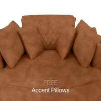 Swivel Cuddle Seat Italian Leather Media Room Furniture