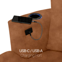 Swivel Cuddle Seat Italian Leather Media Room Furniture
