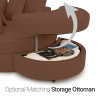Swivel Cuddle Seat Italian Leather Media Room Furniture