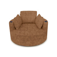 Swivel Cuddle Seat Italian Leather Media Room Furniture
