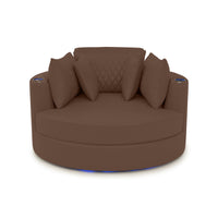 Swivel Cuddle Seat Italian Leather Media Room Furniture