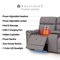 Trivanta HeatZeroᵀᴹ Italian Leather Home Theater Loveseat