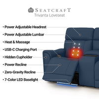 Trivanta HeatZeroᵀᴹ Italian Leather Home Theater Sofa & Loveseat