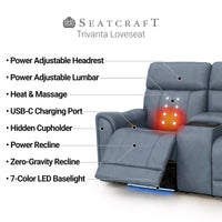 Trivanta HeatZeroᵀᴹ Italian Leather Home Theater Loveseat