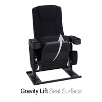 Seatcraft Zenith Free-Standing Base Movie Seats, Fabric, Black