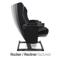 Seatcraft Zenith Free-Standing Base Movie Seats, Fabric, Black