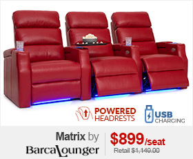 Barcalounger Matrix Red Leather Powered Headrest Home Theater Seating Barcalounger Matrix Red Leather Powered Headrest Home Theater Seating