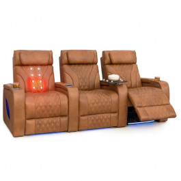 Luminis LT HeatZeroᵀᴹ Italian Leather Home Theater Seating Row of 3