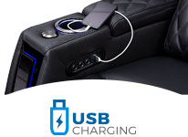 USB Charging Port on Apex Single Recliner Recline Switch