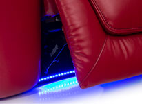 ambient blue LED Baselighting on the Equinox Single Recliner