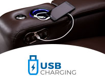 USB Charging Port on the Seatcraft Julius Single Recliner