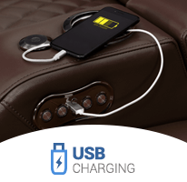 USB Charging Port included in the Capricorn recline switch