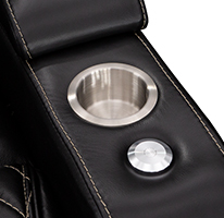 Stainless Steel Cupholders included in each theater seat armrest