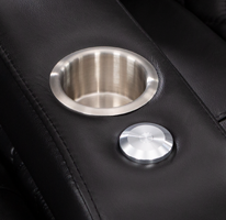 Theater Seating with Stainless Steel Cupholders.