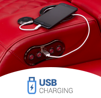 USB Charging Port included in the Capricorn recline switch