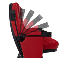 This Seatcraft Movie Theater Seating is Equipped with Padded Flip-Up Arms
