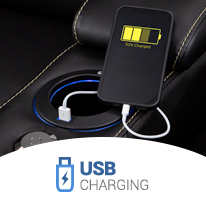 USB charging port in cupholder