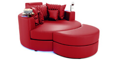 Red Leather Swivel Cuddle Dimensions