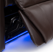 Black Leather Theater Chair with Blue Lights