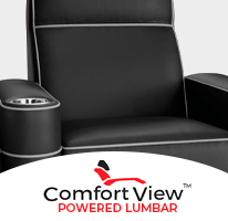 Adjustable Powered Lumbar on Cavallo Symphony, by Seatcraft, in Black and Oat Milk Leather 7000
