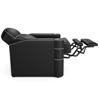Power Recline on Cavallo Symphony, by Seatcraft, in Black and Oat Milk Leather 7000