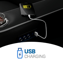 USB Charging Station on Cavallo Symphony, by Seatcraft, in Black and Oat Milk Leather 7000