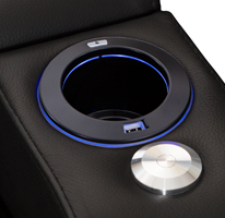 LED Lighted Cupholders on the Virtuoso Single Recliner