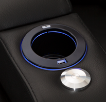 blue led lighting cupholder